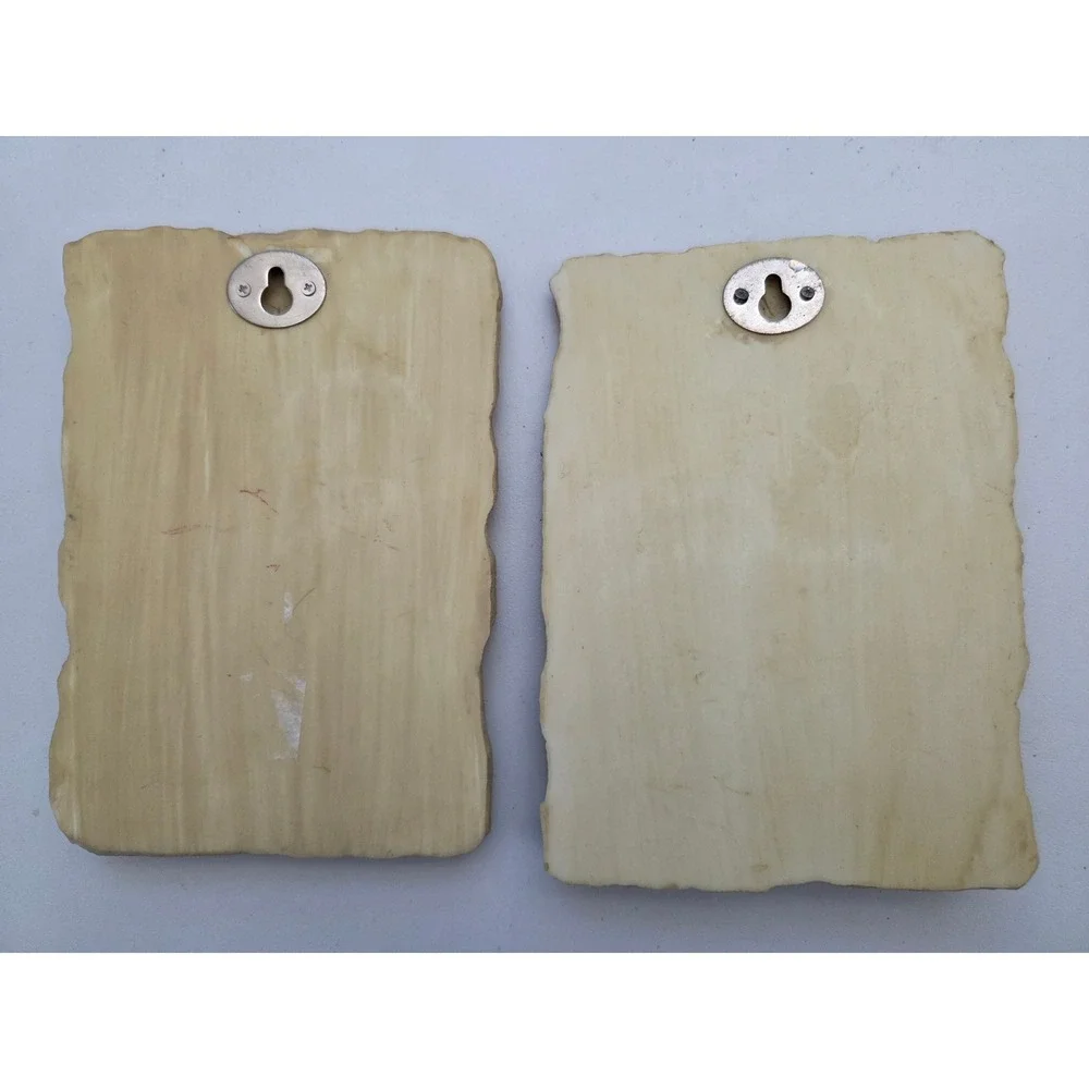 Two Vintage Cheri‎ Blum 3D Floral Tiles Wall Plaques Resin Protea Ginger